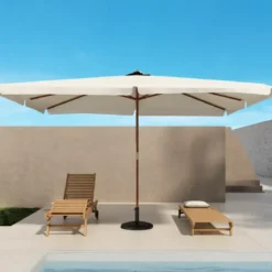 Ombrellone Avorio Quadrato 3x3 Tavolo Terrazzo Estate Giardino Ombra