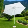 Ombrellone Bianco 3 Mt da Giardino Rotondo Palo Centrale Balcone Girevole