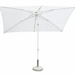 Ombrellone Bianco Rettangolare 2x3 Mt da Giardino Palo Centrale Balcone