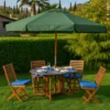 Ombrellone da Giardino con Palo Centrale in Legno Ø3m Verde Antivento
