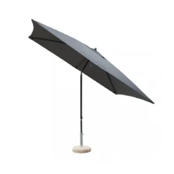 Ombrellone da Giardino Nero Grigio Rettangolare 2x3 Mt Palo Centrale
