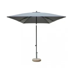 Ombrellone da Giardino Nero Grigio Rettangolare 2x3 Mt Palo Centrale