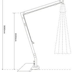 Ombrellone da Giardino Palo Laterale in Legno 4x4 m Ecrù con Manovella