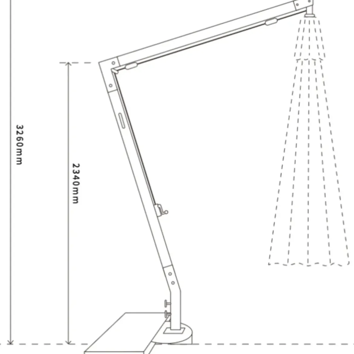 Ombrellone da Giardino Palo Laterale 3x3 m Telo Impermeabile Ecrù