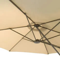 Ombrellone da Giardino Tortora con Palo Laterale Ø 3 x 2mt in Acciaio