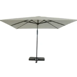 Ombrellone Decentrato da Giardino Grigio 270x270 cm Base Girevole