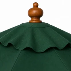 Ombrellone in Legno 2.5 mt Rotondo Verde Palo centrale da Giardino Terrazzo