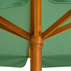 Ombrellone in Legno 2x3 Verde Palo Centrale da Giardino Rettangolare