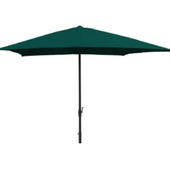Ombrellone in Metallo Tondo 300 cm Telo Verde Palo Grigio Manovella