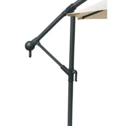 Ombrellone Laterale 300 cm Ecru Palo in Metallo Grigio Regolabile