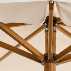 Ombrellone Legno 2x3 Corda Ecru Palo Centrale da Giardino Rettangolare