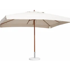 Ombrellone Oasis 3x4 Ecru Palo Centrale Legno Copertura Giardino Ombra Tavolo