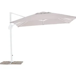 Ombrellone Palo Decentrato 3x4 Grigio da Giardino Antivento in Alluminio Esterno
