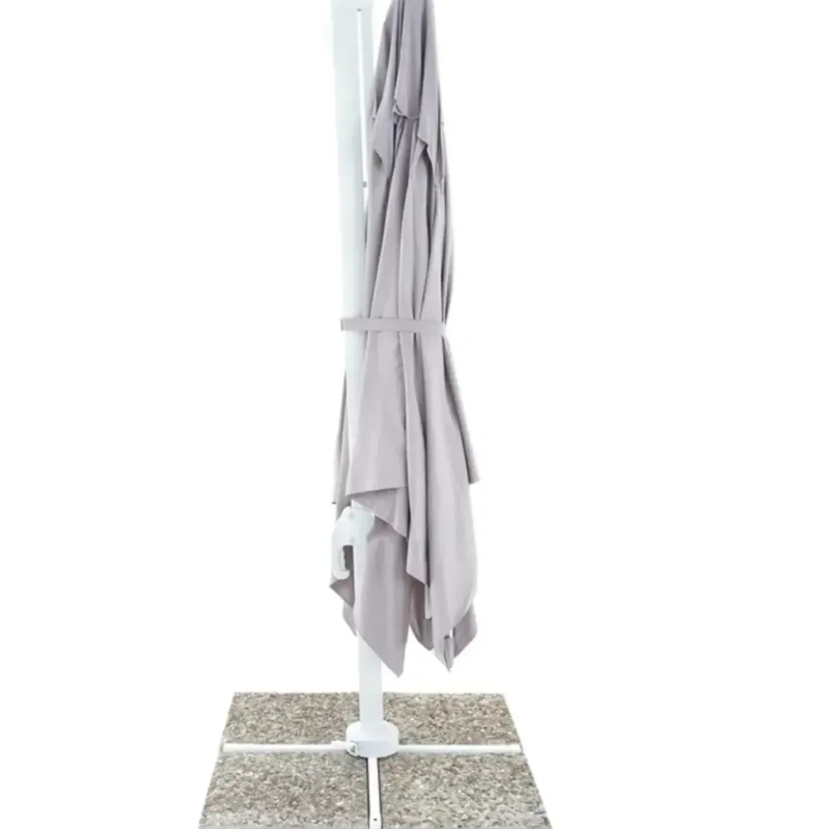 Ombrellone Palo Decentrato 3x3 Grigio da Giardino Antivento in Alluminio Esterno