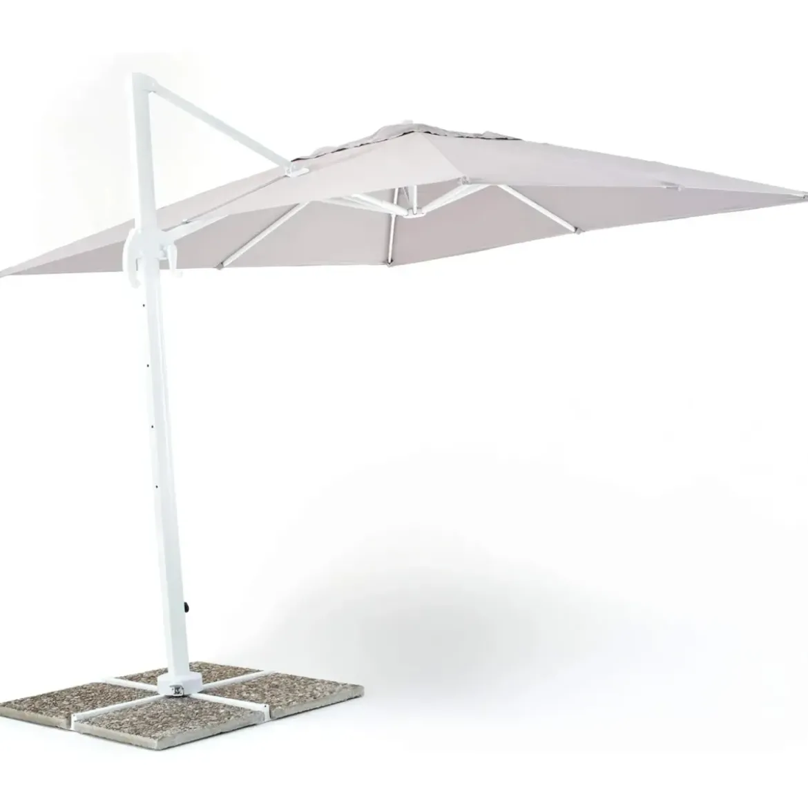 Ombrellone Palo Decentrato 3x3 Grigio da Giardino Antivento in Alluminio Esterno