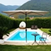 Ombrellone per Giardino 2x3 m Beige Palo Centrale con Carrucola