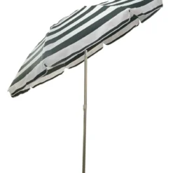 Ombrellone per Giardino 2x2 m Inclinabile Verde Bianco Sacca Tessuto