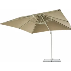 Ombrellone per Giardino 3x3 m Tortora Palo Laterale Girevole Alluminio