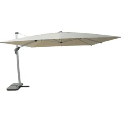 Ombrellone per Giardino 4x4 Palo Decentrato Alluminio Beige Antivento
