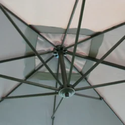 Ombrellone per Giardino 3x3 Palo Laterale Acciaio Nero Telo Grigio