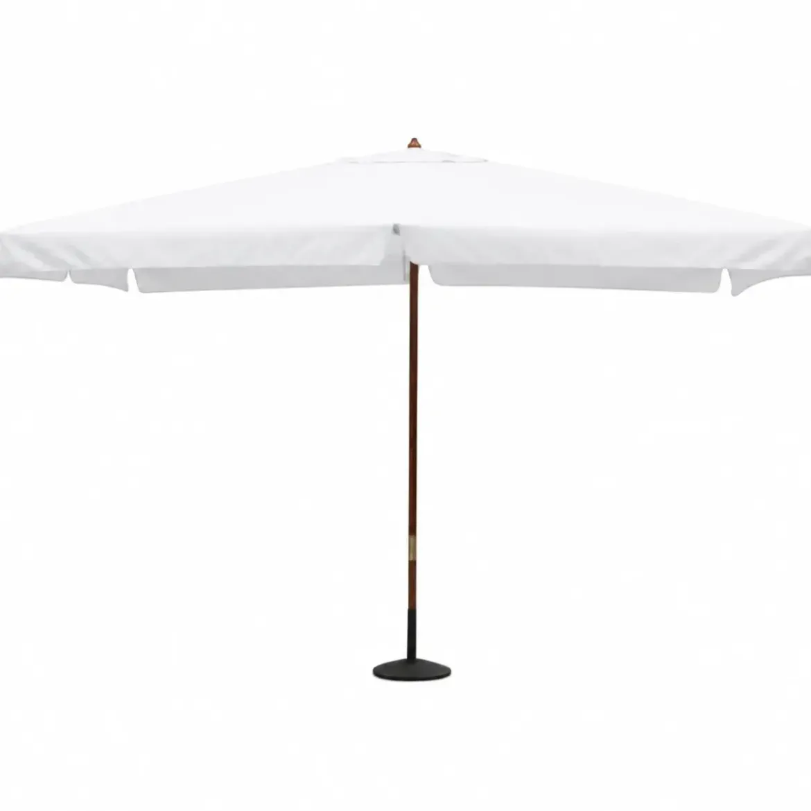 Ombrellone per Giardino 3x4 Palo Centrale Bianco Legno Antivento
