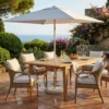 Ombrellone per Giardino 2x2 Quadrato Palo Centrale Bianco Alluminio
