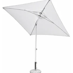 Ombrellone per Giardino 2x2 Quadrato Palo Centrale Bianco Alluminio