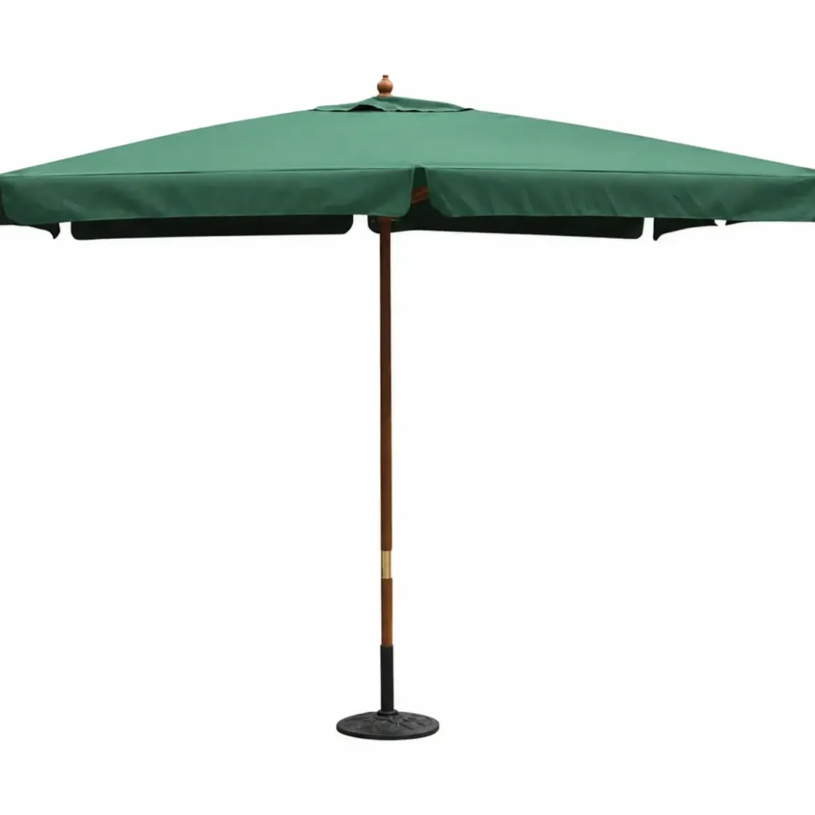 Ombrellone per Giardino 3x4 Rettangolare Palo Centrale Verde Legno