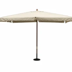 Ombrellone per Giardino 2x3 Rettangolare Palo Centrale Ecrù Legno