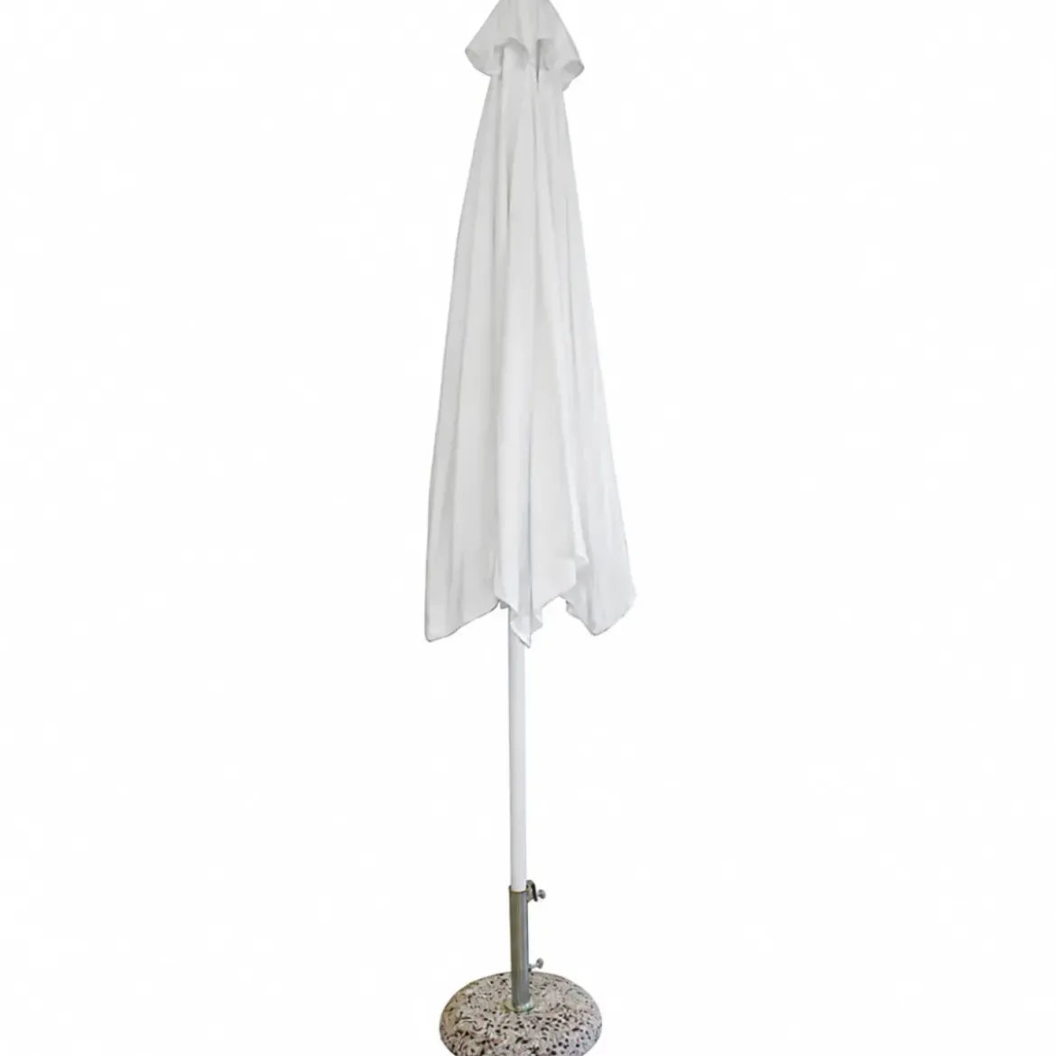 Ombrellone per Giardino 3x3 Rotondo Eco Palo Centrale Bianco Acciaio