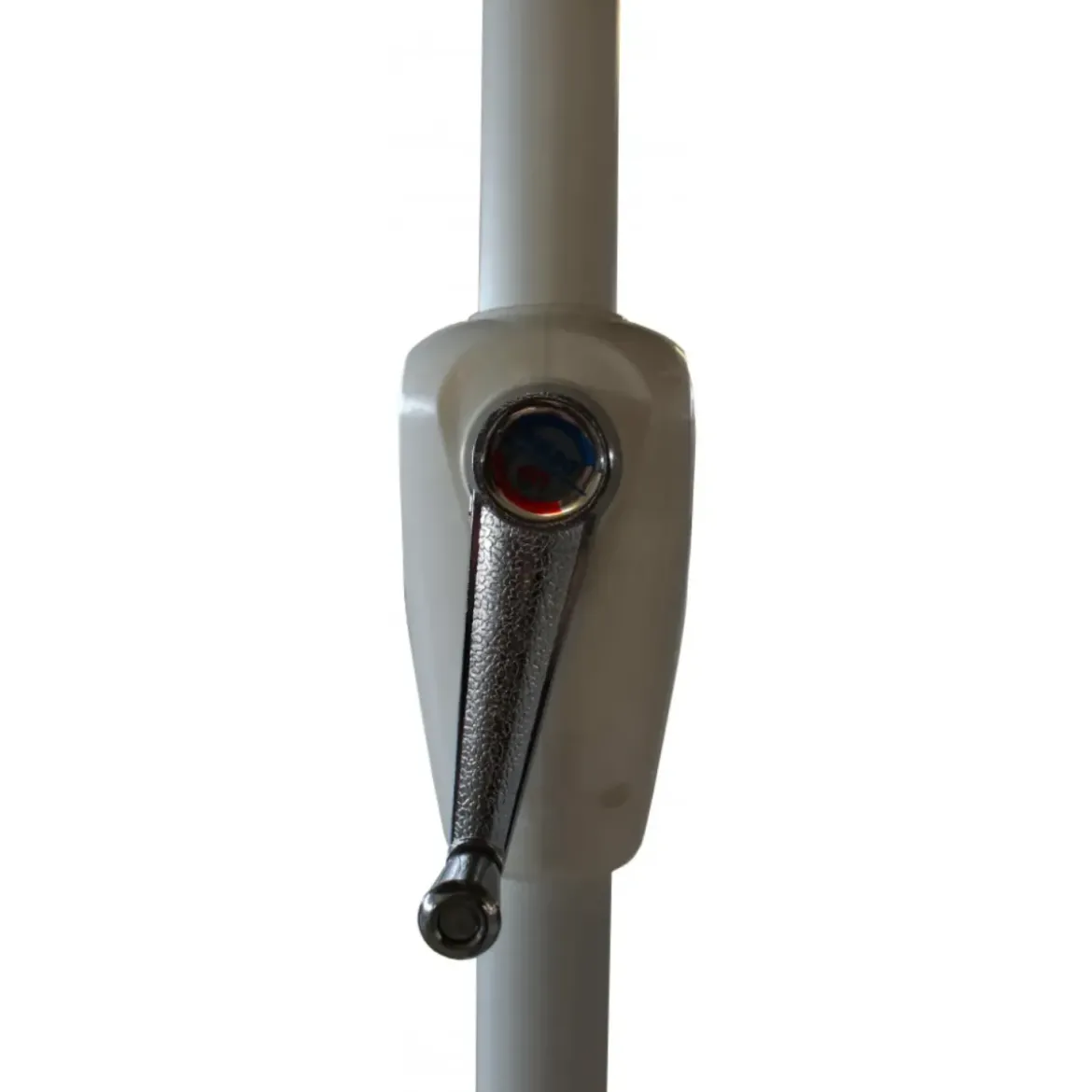Ombrellone per Giardino 3x3 Rotondo Eco Palo Centrale Bianco Acciaio