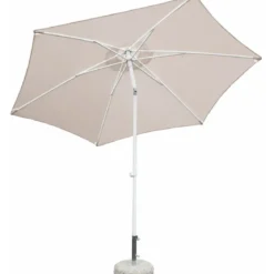 Ombrellone per Giardino 3x3 Rotondo Tortora Palo Centrale Alluminio
