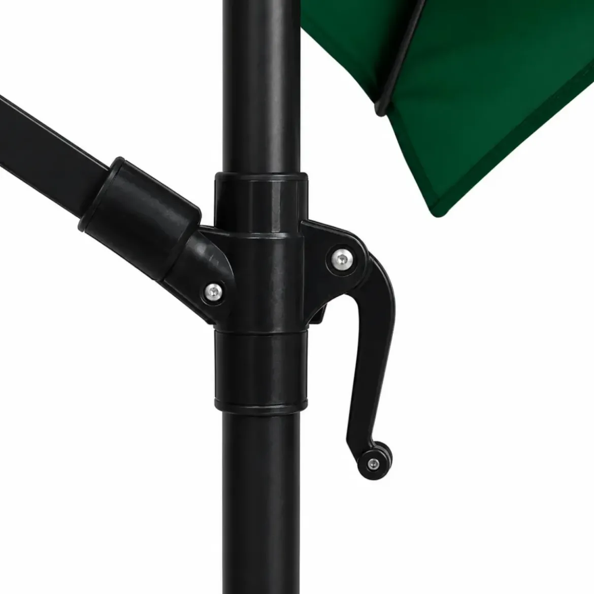 Ombrellone Rotondo Decentrato Verde Inclinabile a Braccio Laterale con Manovella