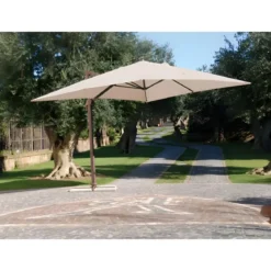 Ombrellone Senso 3x3 Ecru Esterno Terrazzo Braccio Retrattile Palo Decentrato
