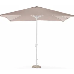 Ombrellone 3x2 mt Grigio Bianco Rettangolare da Giardino Antivento con Manovella