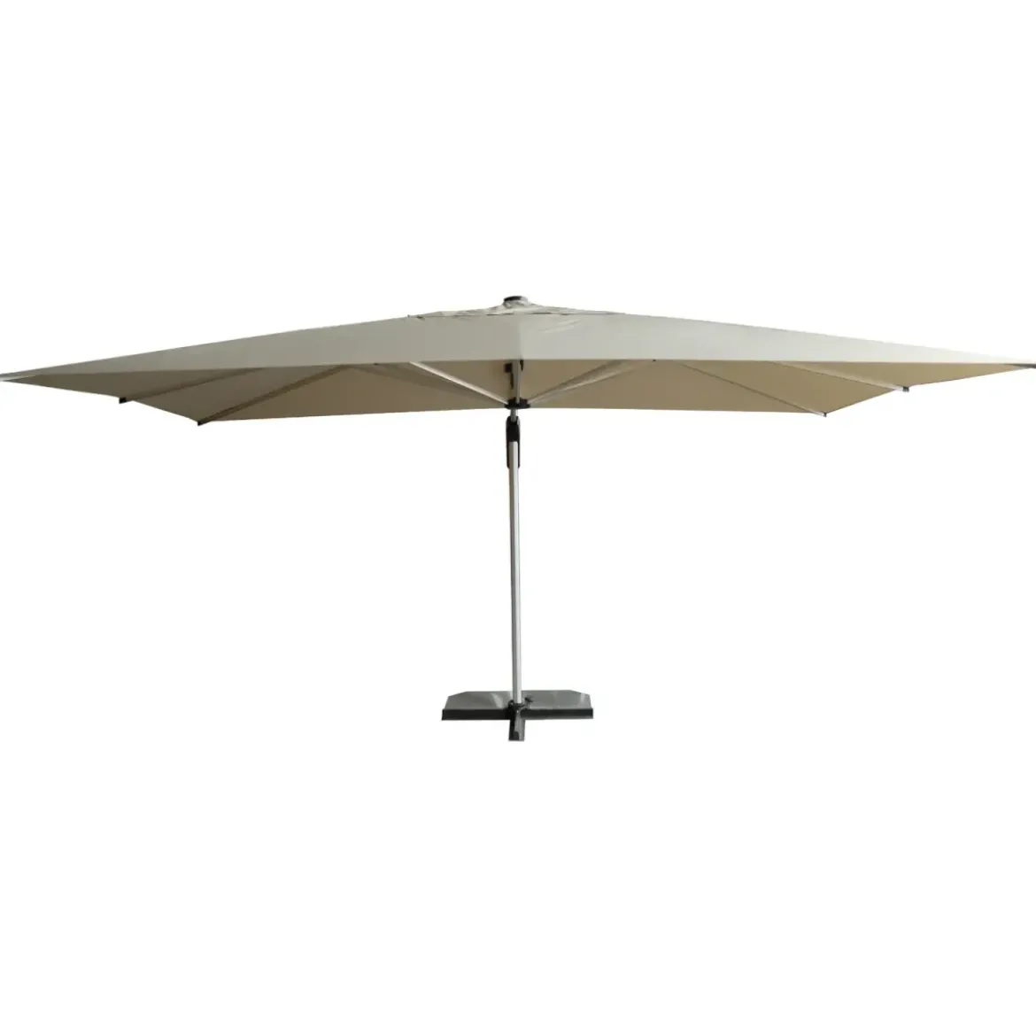 Ombrellone 3x4 Palo Laterale per Giardino Beige Antivento Base a Croce