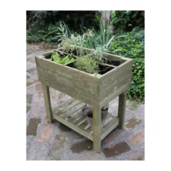 Orto Rialzato Urbano da Balcone Giardino Pensile Vaso in Legno Fiori Piante