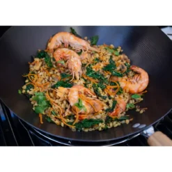 Padella Wok in Ghisa per Barbecue Campignaz 36 cm Manico in Legno