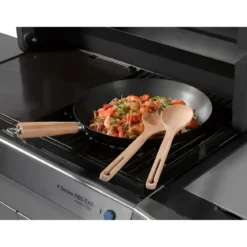 Padella Wok in Ghisa per Barbecue Campignaz 36 cm Manico in Legno