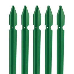 10 Paletti 125 cm per Recinzione in Ferro Plastificato Verde