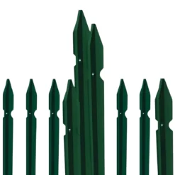 10 Paletti in Ferro per Recinzione 250 cm Plastificato Verde Pali Rete Giardino
