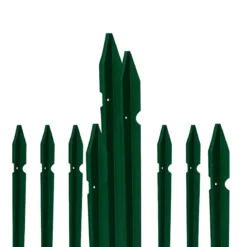 10 Paletti per Recinzione Alti 200 cm 35x35 in Ferro Plastificato Verde Pali a T