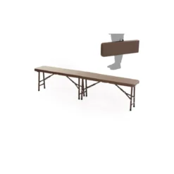 Panca Pieghevole Noce 183x30 Richiudibile Valigia Birreria da Giardino Campeggio