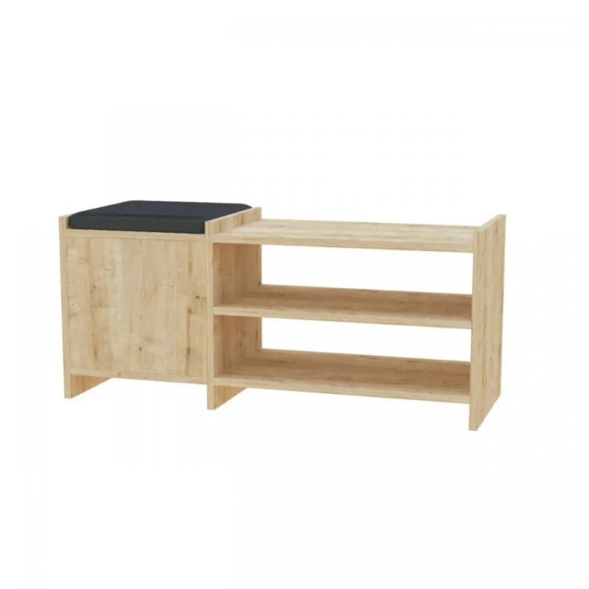 Panca Portascarpe con Cuscino Imbottito Mobile Ingresso in Legno Rovere