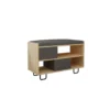 Panca Scarpiera in Legno con Cuscino Imbottito Mobile Ingresso Rovere