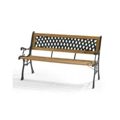 Panchina in Ghisa Legno da Esterno Rombi Panca Arredo Giardino Seduta Terrazzo