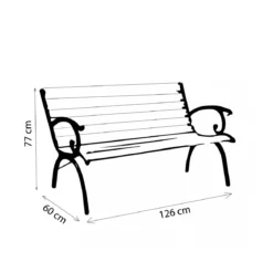 Panchina in Legno e Ghisa Seduta e Schienale da Giardino