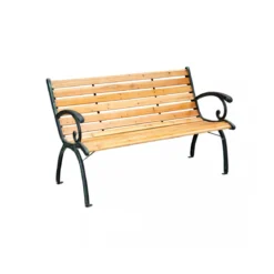 Panchina in Legno e Ghisa Seduta e Schienale da Giardino