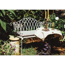 Panchina in Metallo Bianca da Esterno per Giardino