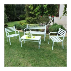 Panchina in Metallo Bianco 2 posti da Giardino